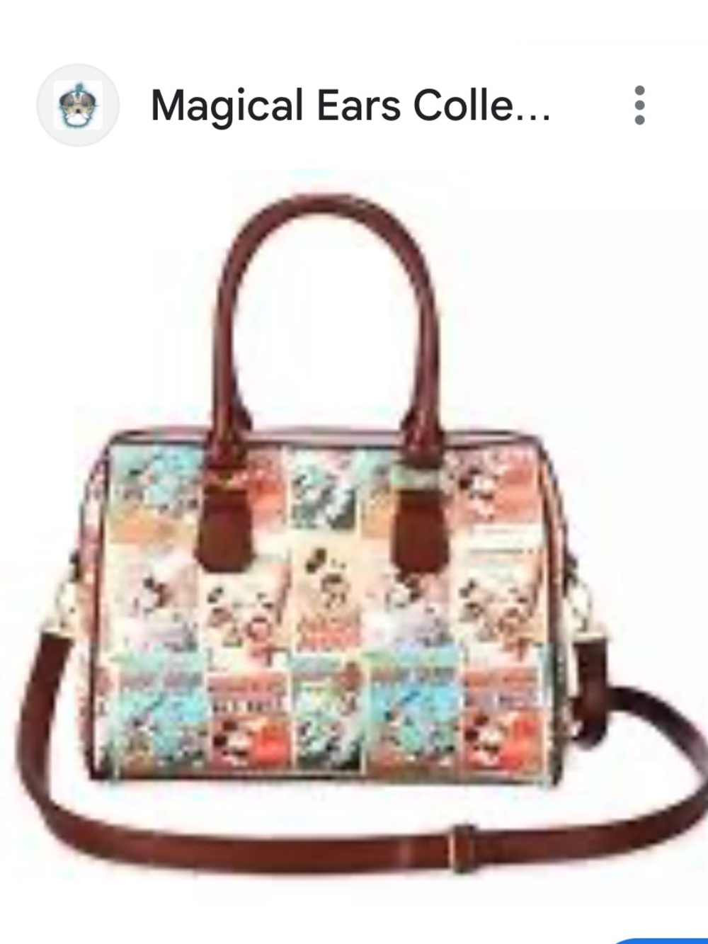 New Mickey Mouse Poster Satchel Purse/ Crossbody strap included